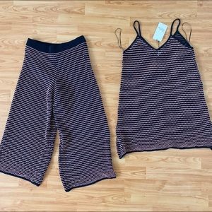 NWT ZARA Knitwear Collection Stripe Set
